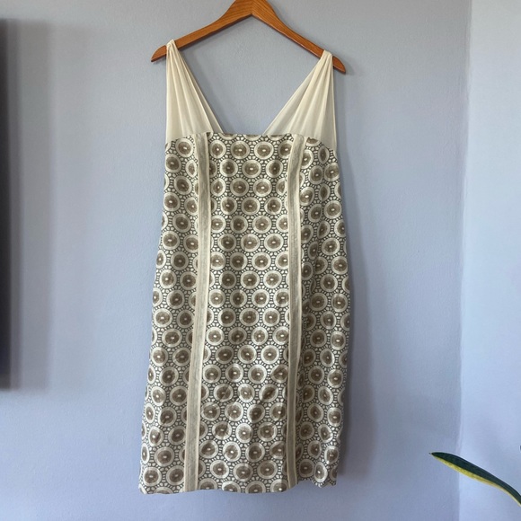 🛑SOLD Isabel Toledo for Lane Bryant Cream Linen Blend Party Sheath Dress 20 - Picture 2 of 8